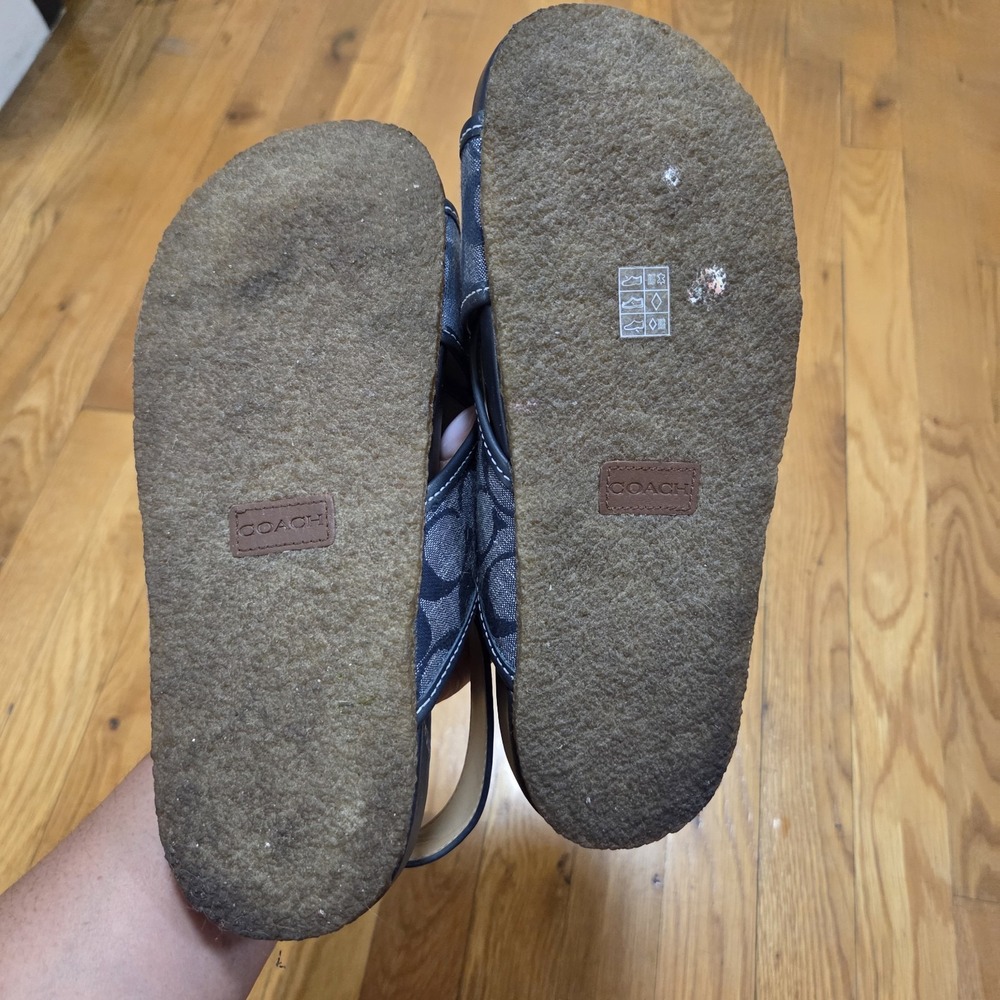 Coach Womens Adora Summer Casual  Sandals Signature Chambrey Navy Blue Size 6B - Picture 7 of 9